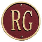 Whitehall Address Plaques Red With Gold