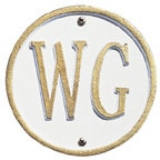 Whitehall Address Plaques White With Gold