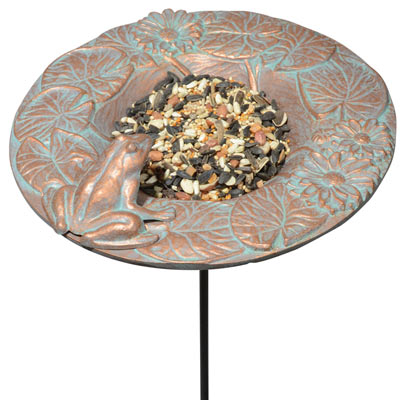 Whitehall Frog Garden Bird Feeder Product Image