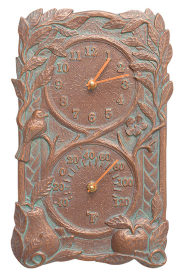 Whitehall Fruit Bird Clock And Thermometer Product Image