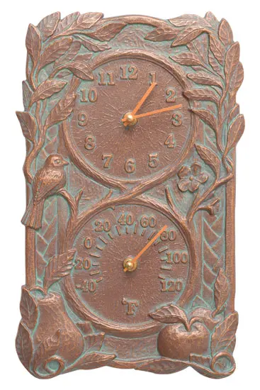 Whitehall Fruit Bird Clock And Thermometer Product Image