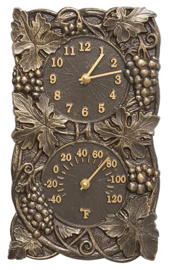 Whitehall Grapevine Clock And Thermometer Product Image