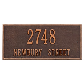 Whitehall Hartford Address Plaque Antique Copper