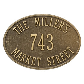 Whitehall Hawthorne Oval Plaque Antique Brass