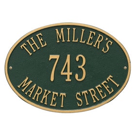 Whitehall Hawthorne Oval Plaque Green Gold