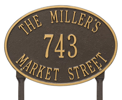 Whitehall Hawthorne Oval Lawn Marker Address Plaque Product Image