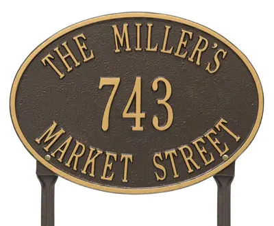Whitehall Hawthorne Oval Lawn Marker Address Plaque Product Image