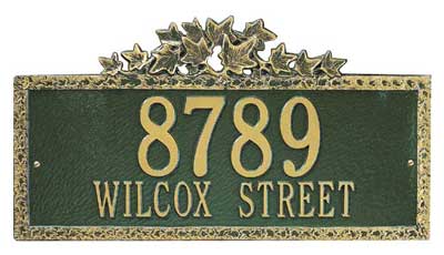 Whitehall Ivy Address Plaque