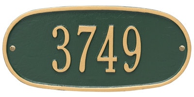 Whitehall Standard Oval Aluminum Address Plaque Product Image