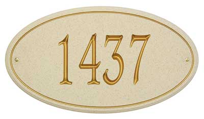 San Diego Carved Stone Address Plaque