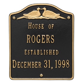 Whitehall Wedding Plaque Black Gold