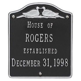 Whitehall Wedding Plaque Black Silver