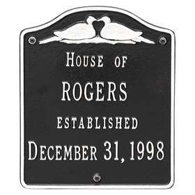 Whitehall Wedding Plaque Black Gold