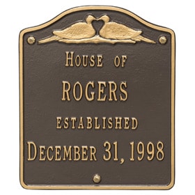 Whitehall Wedding Plaque Bronze Gold