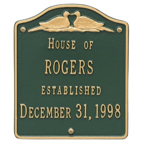 Whitehall Wedding Plaque Green Gold