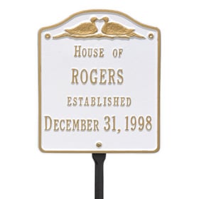 Whitehall Wedding Lawn Marker White Gold