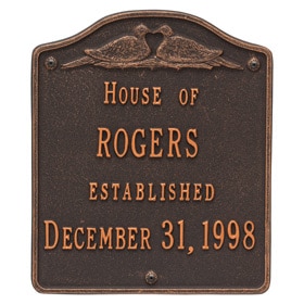Whitehall Wedding Plaque Oil Rubbed Bronze