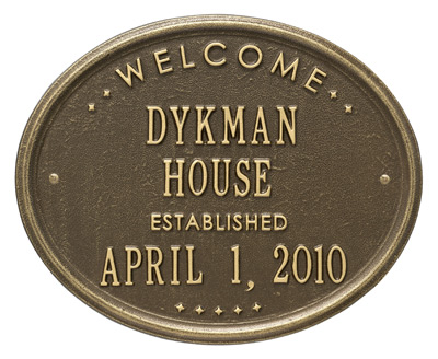 Whitehall Welcome Oval House Established Wall Plaque Product Image