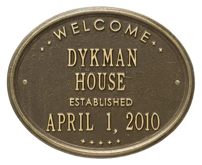 Whitehall Welcome Oval House Established Wall Plaque Product Image