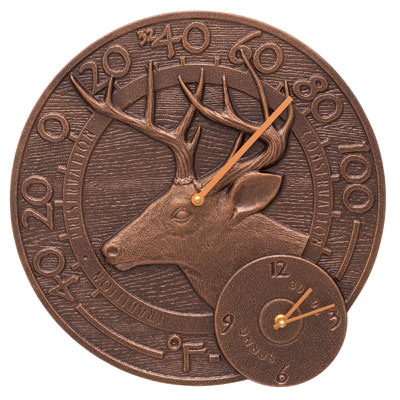 Whitehall Whitetail Deer Clock And Thermometer Product Image