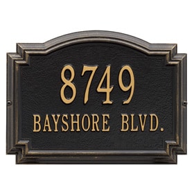 Whitehall Williamsburg Address Plaque Black Gold