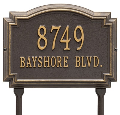Whitehall Williamsburg Rectangle Lawn Marker Address Plaque Product Image