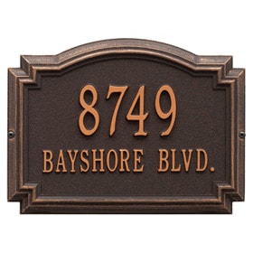 Williamsburg Address Plaque Oil Rubbed Bronze