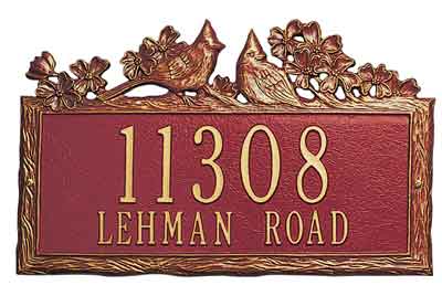 Whitehall Woodland Cardinal Address Plaque