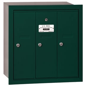 Salsbury 3 Door Vertical Mailbox Green