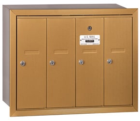 Salsbury 4 Door Vertical Mailbox Brass