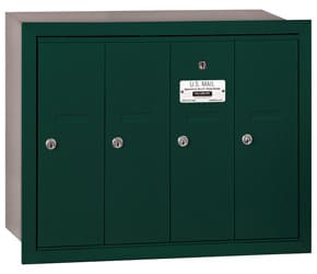 Salsbury 4 Door Vertical Mailbox Green