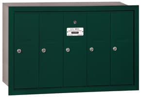 Salsbury 5 Door Vertical Mailbox Green