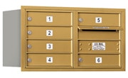 Salsbury 4C Mailboxes 3704D-06R Gold
