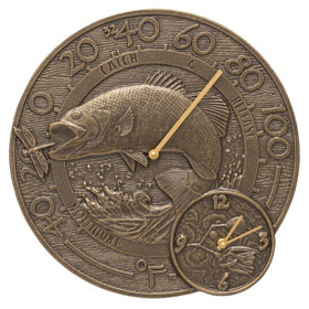 Whitehall Bass Clock Thermometer French Bronze