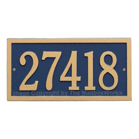Whitehall Bismark Address Plaque Blue Gold
