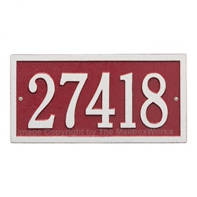 Whitehall Bismark Address Plaque Red Silver