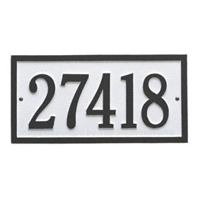 Whitehall Bismark Address Plaque White Black