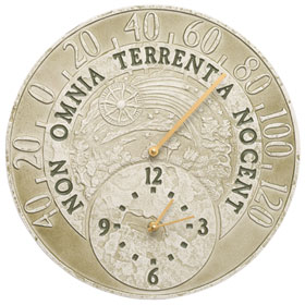 Whitehall Celestial Clock Thermometer Moss Green