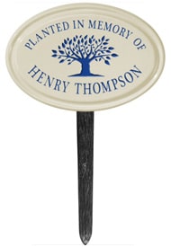 Whitehall Tree Memorial Lawn Marker Blue