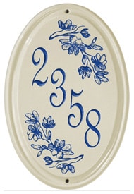 Whitehall Dogwood Vertical Oval Plaque Blue