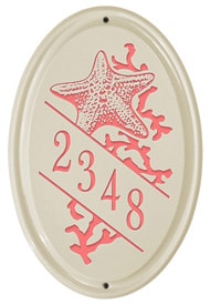 Whitehall Starfish Vertical Oval Plaque Coral