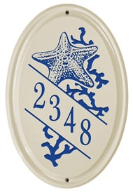 Whitehall Starfish Oval Plaque Dark Blue