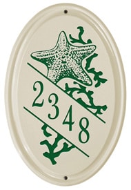 Whitehall Starfish Vertical Oval Plaque Green