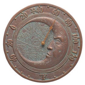 Whitehall Moon Thermometer Copper Verdigris
