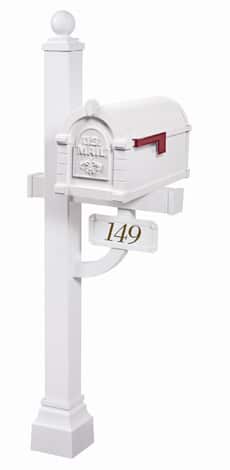 Gaines Keystone FleurDeLis Deluxe Post White