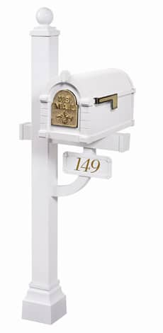 Keystone FleurDeLis Deluxe Post White Brass