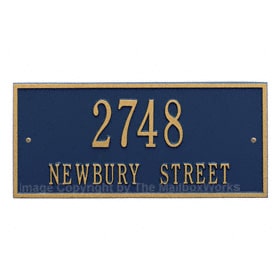 Whitehall Hartford Address Plaque Blue Gold