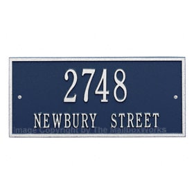 Whitehall Hartford Address Plaque Blue Silver