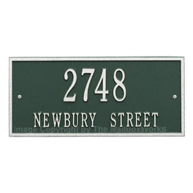 Whitehall Hartford Address Plaque Green Silver