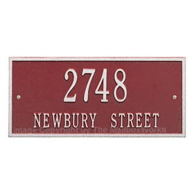 Whitehall Hartford Address Plaque Red Silver